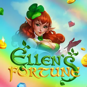 Colorful game cover featuring a green-haired, elf-like woman with a shamrock hat, the title 'Eileen's Fortune', and floating gems and gold coins.